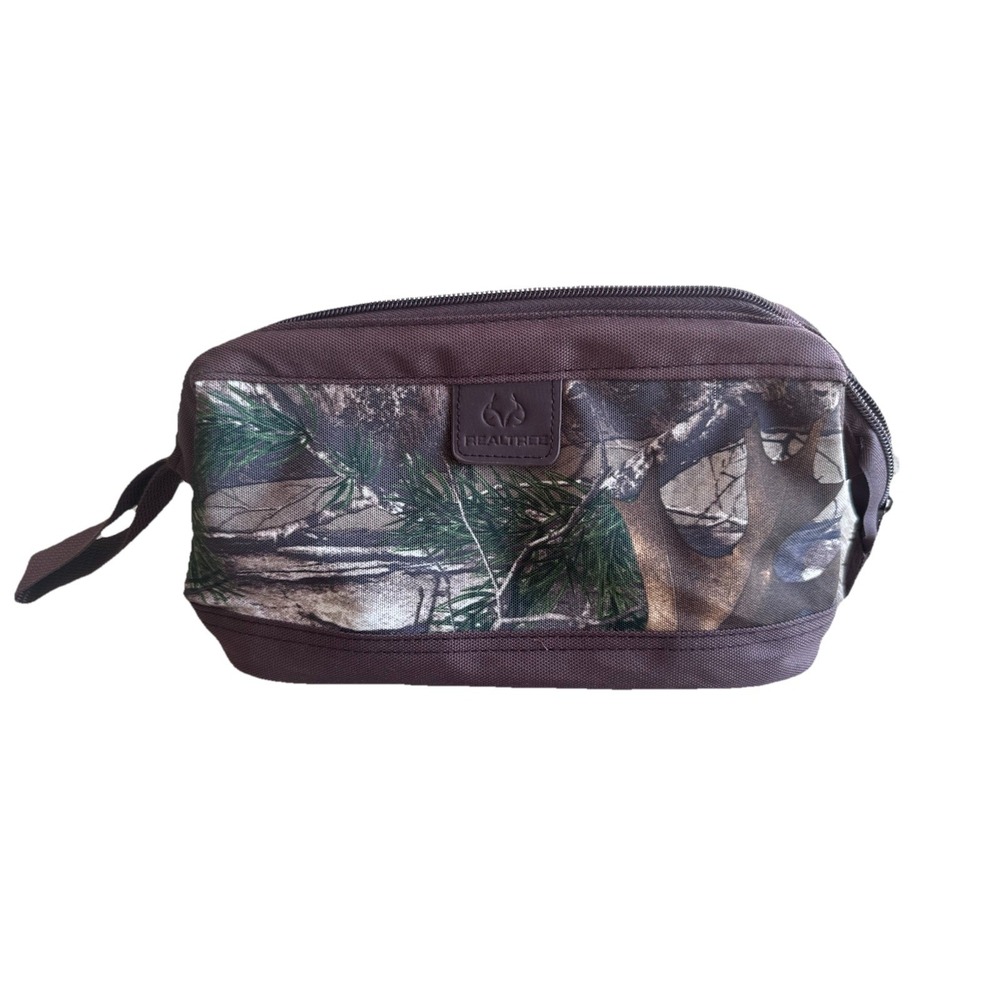 Real Tree Camo Camouflage Small Travel Hygiene Toiletry Hunting Makeup Bag NWOT